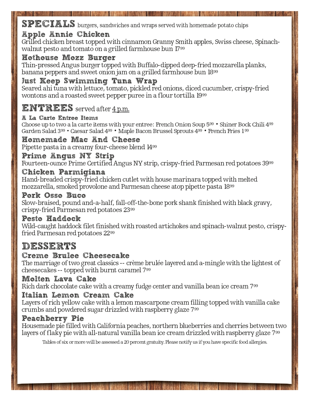 Weekly Specials
