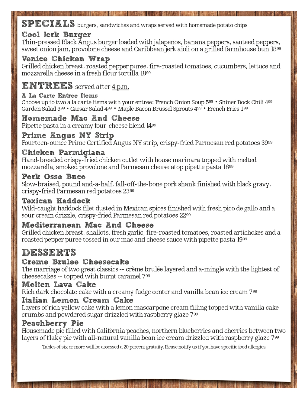 Weekly Specials