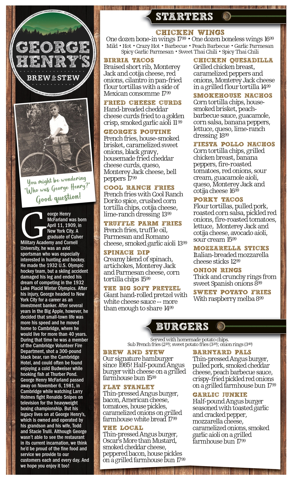 2026 Spring Menu Front