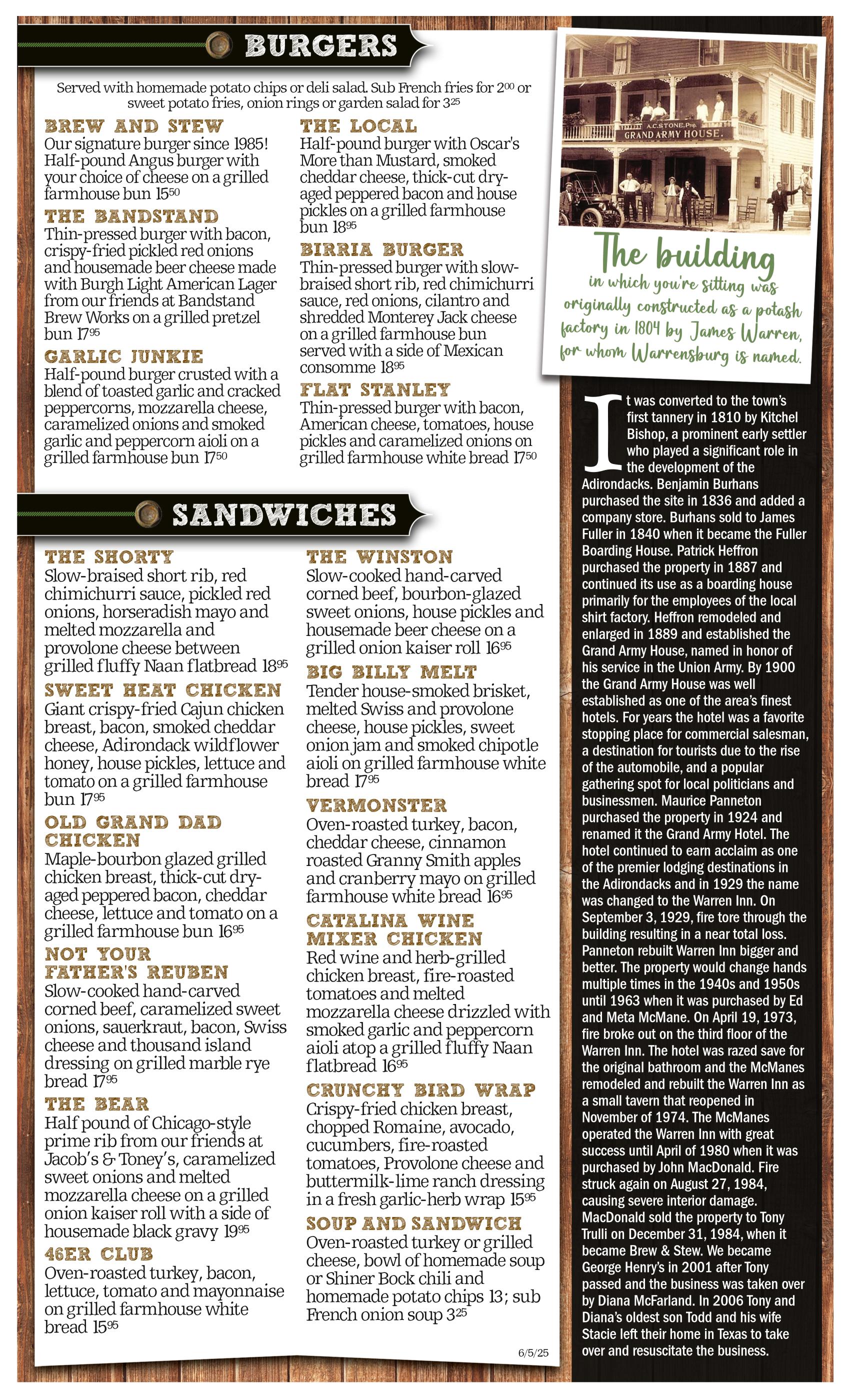 2025 Summer Menu Page 2